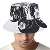 Japanese White Tiger Tattoo Print Bucket Hat