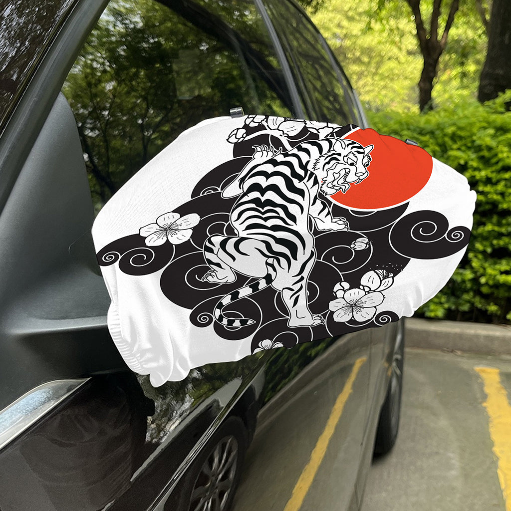Japanese White Tiger Tattoo Print Car Side Mirror Covers