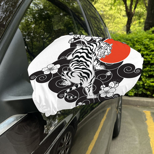Japanese White Tiger Tattoo Print Car Side Mirror Covers