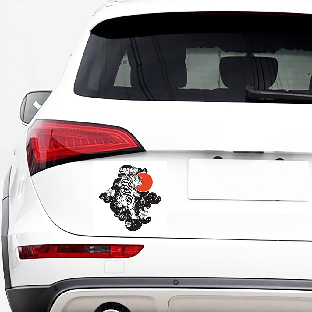 Japanese White Tiger Tattoo Print Car Sticker