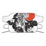 Japanese White Tiger Tattoo Print Car Windshield Snow Cover