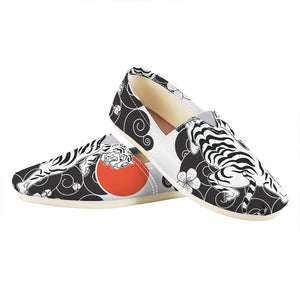 Japanese White Tiger Tattoo Print Casual Shoes