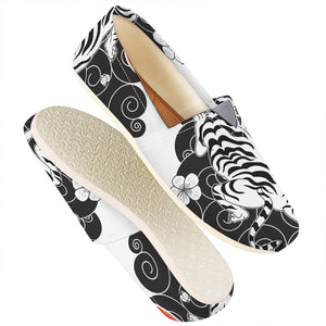 Japanese White Tiger Tattoo Print Casual Shoes