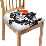 Japanese White Tiger Tattoo Print Chair Cushion Cover