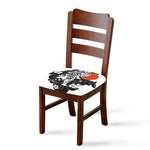 Japanese White Tiger Tattoo Print Chair Cushion Cover