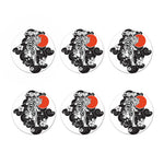 Japanese White Tiger Tattoo Print Coaster Set