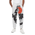 Japanese White Tiger Tattoo Print Cotton Sweatpants