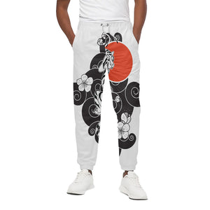 Japanese White Tiger Tattoo Print Cotton Pants