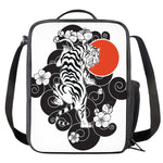 Japanese White Tiger Tattoo Print Crossbody Lunch Bag
