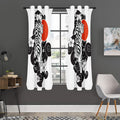 Japanese White Tiger Tattoo Print Grommet Curtain Panels