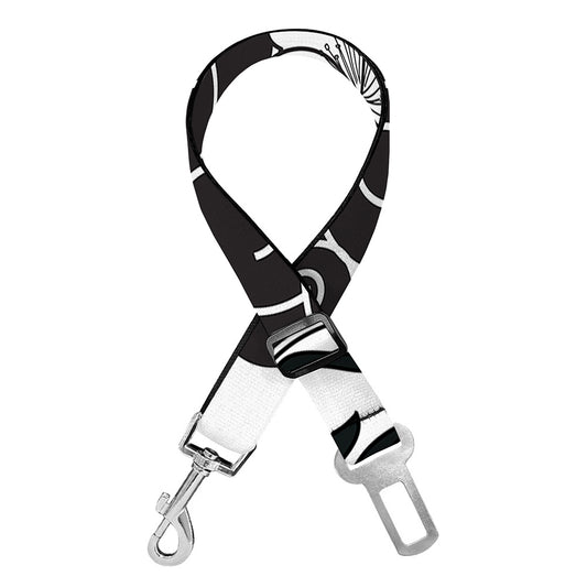 Japanese White Tiger Tattoo Print Dog Seat Belt