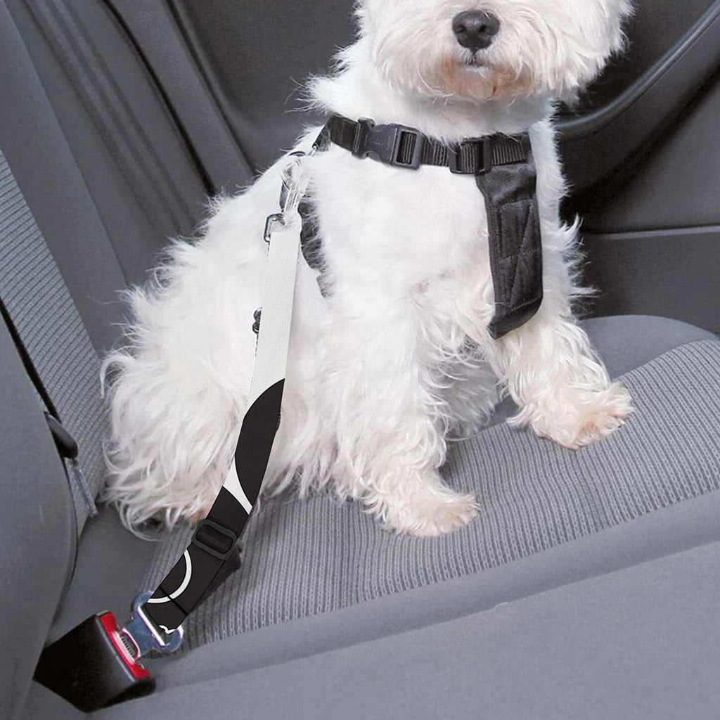 Japanese White Tiger Tattoo Print Dog Seat Belt