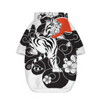 Japanese White Tiger Tattoo Print Dog Zip Up Hoodie