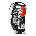 Japanese White Tiger Tattoo Print Double Neoprene Wine Tote