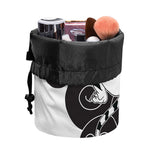 Japanese White Tiger Tattoo Print Drawstring Makeup Bag