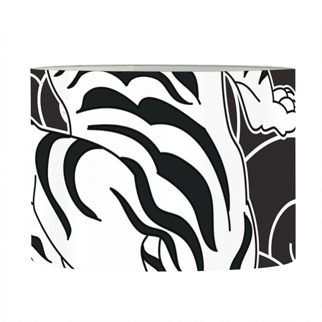 Japanese White Tiger Tattoo Print Drum Lamp Shade