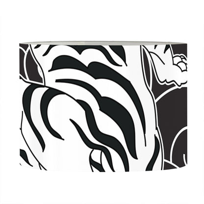 Japanese White Tiger Tattoo Print Drum Lamp Shade