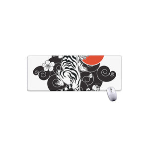 Japanese White Tiger Tattoo Print Extended Mouse Pad