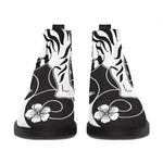 Japanese White Tiger Tattoo Print Flat Ankle Boots