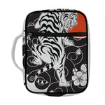 Japanese White Tiger Tattoo Print Front Pocket Bible Bag