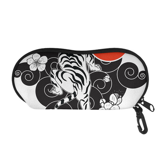 Japanese White Tiger Tattoo Print Glasses Case