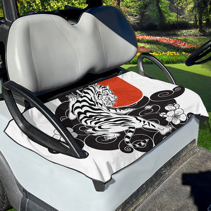 Japanese White Tiger Tattoo Print Golf Cart Seat Cover