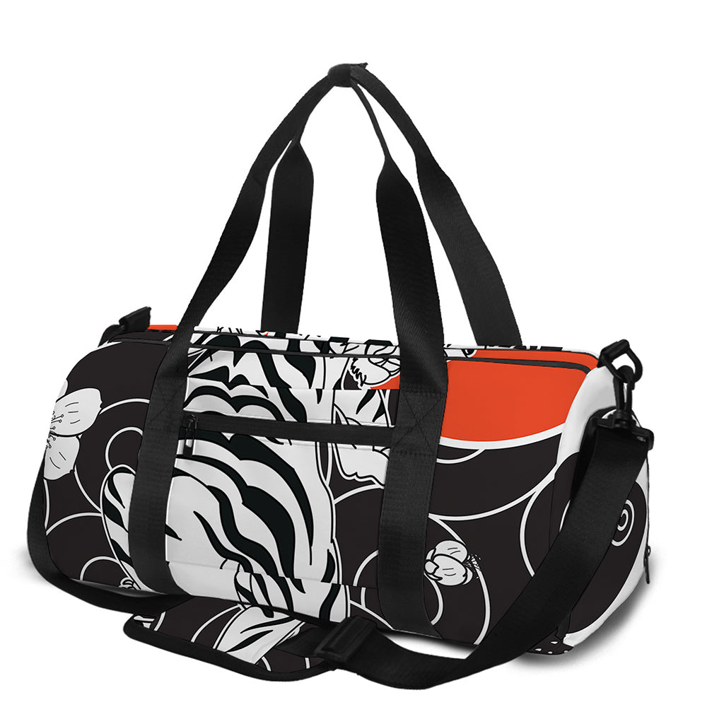 Japanese White Tiger Tattoo Print Gym Bag