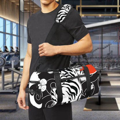 Japanese White Tiger Tattoo Print Gym Bag