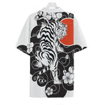 Japanese White Tiger Tattoo Print Hawaiian Shirt