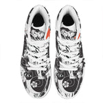 Japanese White Tiger Tattoo Print High Top Leather Sneakers