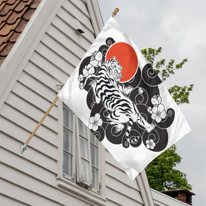 Japanese White Tiger Tattoo Print House Flag