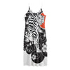 Japanese White Tiger Tattoo Print Jersey Midi Cami Dress