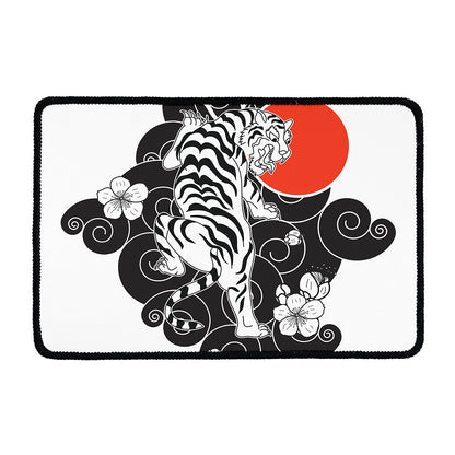 Japanese White Tiger Tattoo Print Kitchen Mat