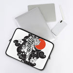 Japanese White Tiger Tattoo Print Laptop Sleeve