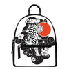 Japanese White Tiger Tattoo Print Leather Backpack