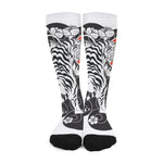Japanese White Tiger Tattoo Print Long Socks