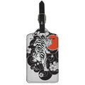 Japanese White Tiger Tattoo Print Luggage Tag