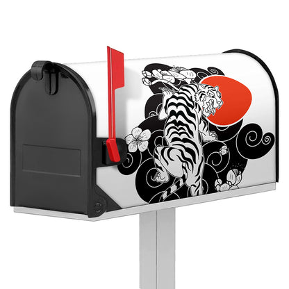 Japanese White Tiger Tattoo Print Mailbox Cover