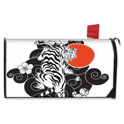 Japanese White Tiger Tattoo Print Mailbox Cover