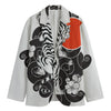 Japanese White Tiger Tattoo Print Men's Blazer