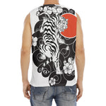 Japanese White Tiger Tattoo Print Men's Fitness Tank Top