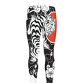 Japanese White Tiger Tattoo Print Men's Leggings