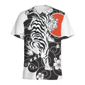 Japanese White Tiger Tattoo Print Men's Athletic T-Shirt