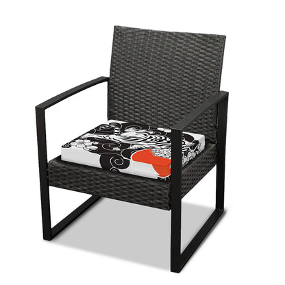 Japanese White Tiger Tattoo Print Outdoor Seat Cushion Cover