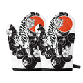 Japanese White Tiger Tattoo Print Oven Mitts