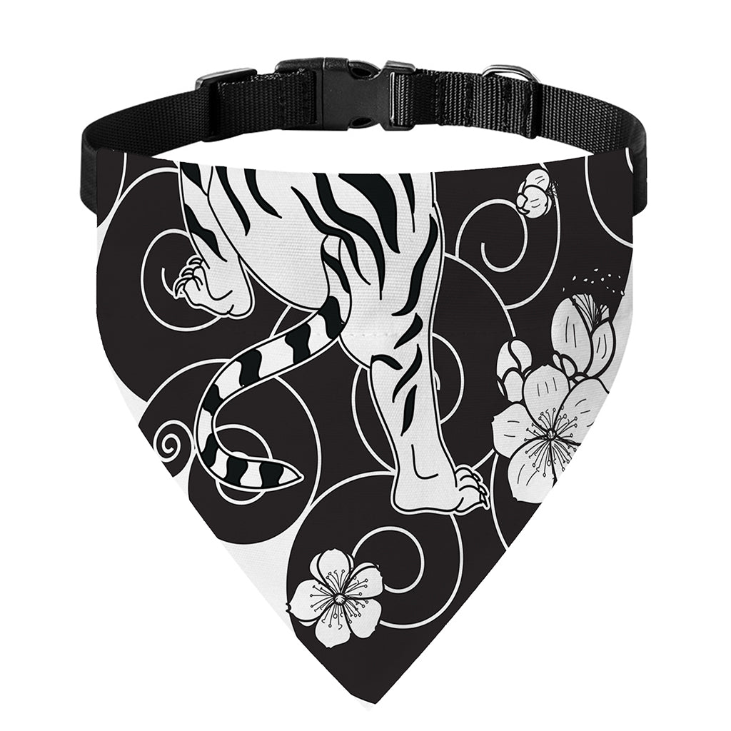 Japanese White Tiger Tattoo Print Over The Collar Dog Bandana