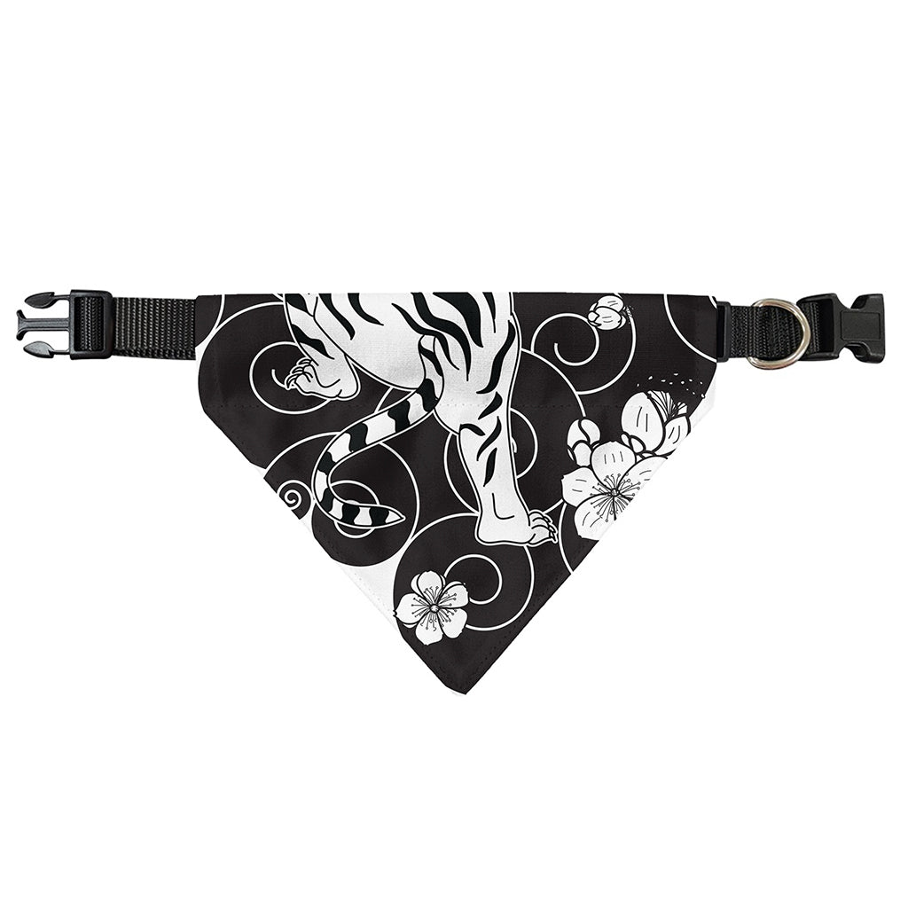 Japanese White Tiger Tattoo Print Over The Collar Dog Bandana