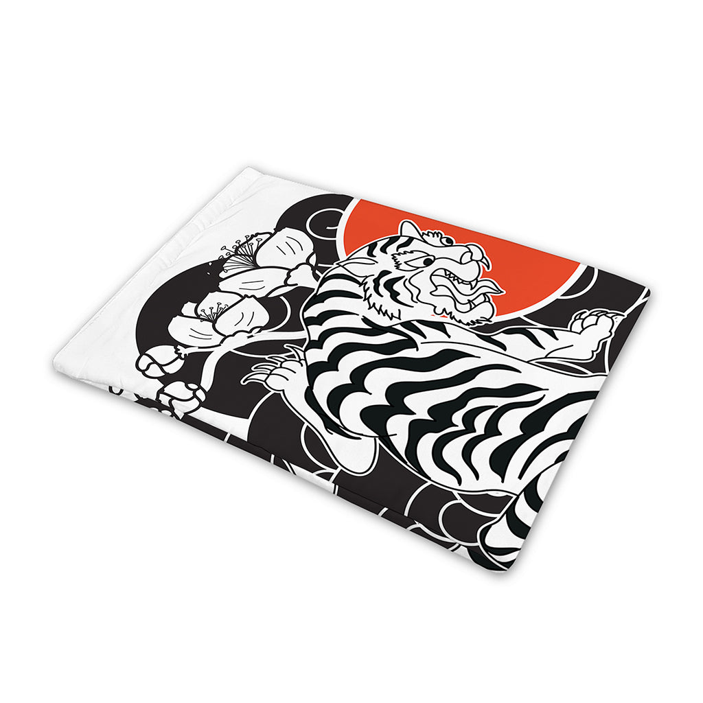 Japanese White Tiger Tattoo Print Pet Cooling Mat Cover