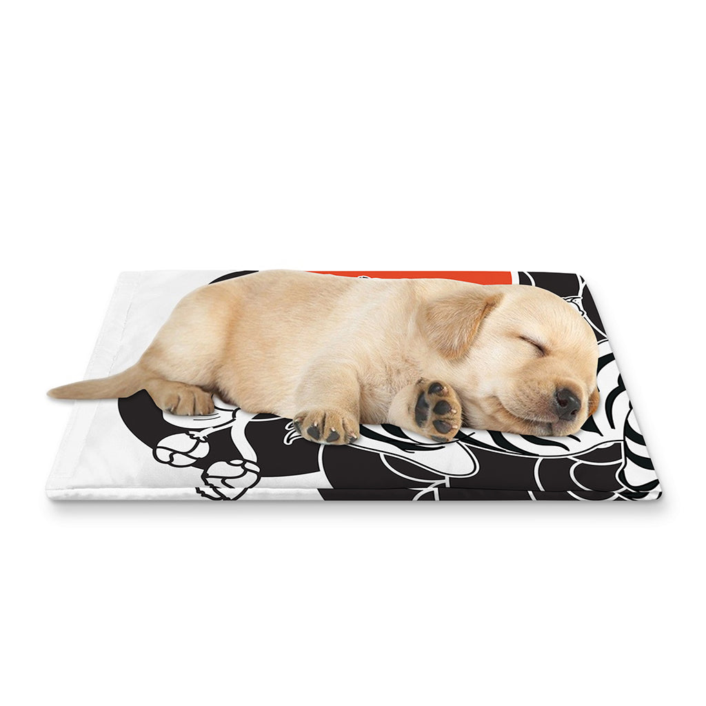 Japanese White Tiger Tattoo Print Pet Cooling Mat Cover
