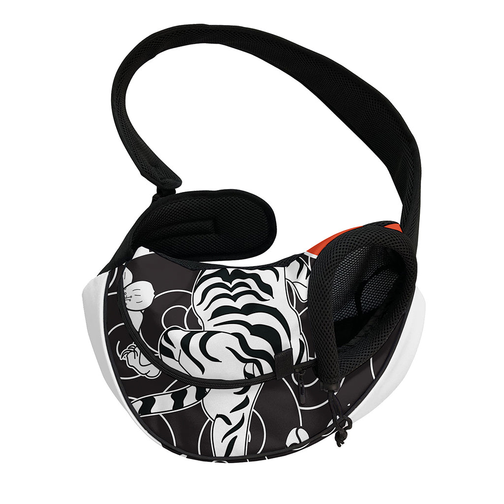 Japanese White Tiger Tattoo Print Pet Sling Carrier